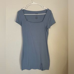 SO blue mini dress with slit